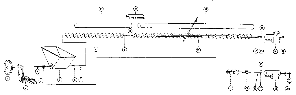 Typical 24' horizontal 4" auger