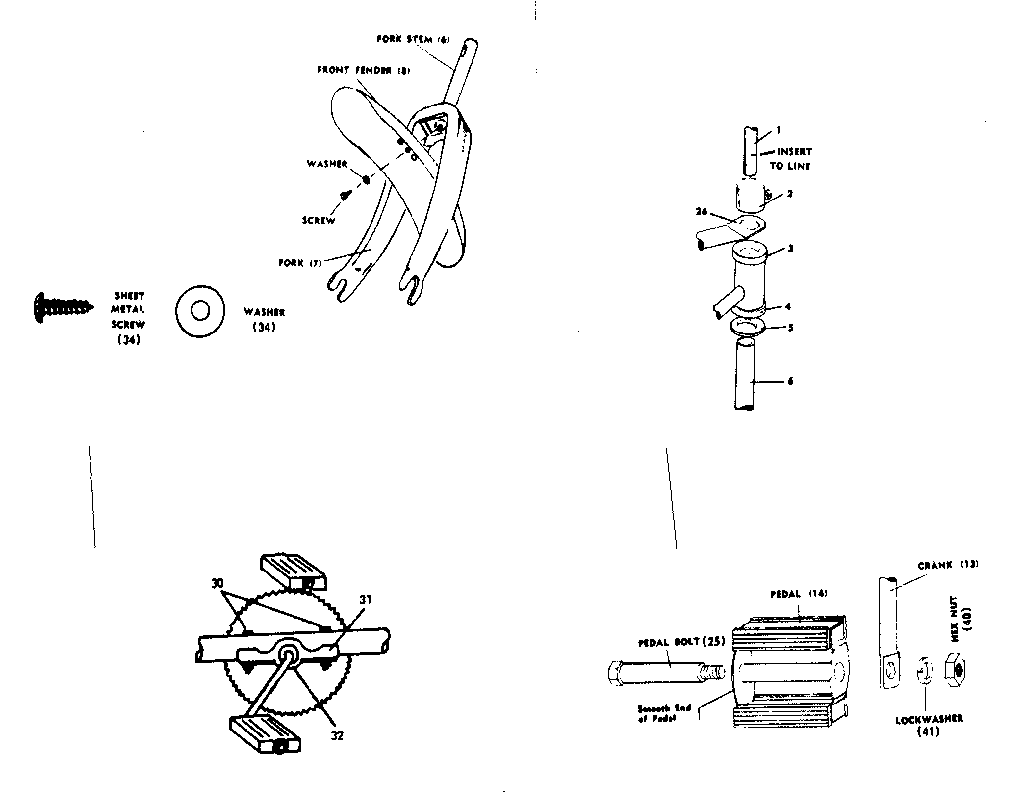 Fender and crank assembly