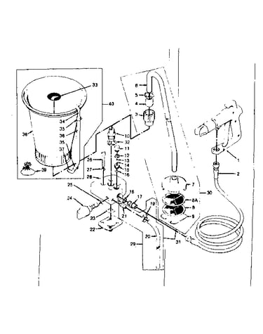Hopper and paint pump assembly