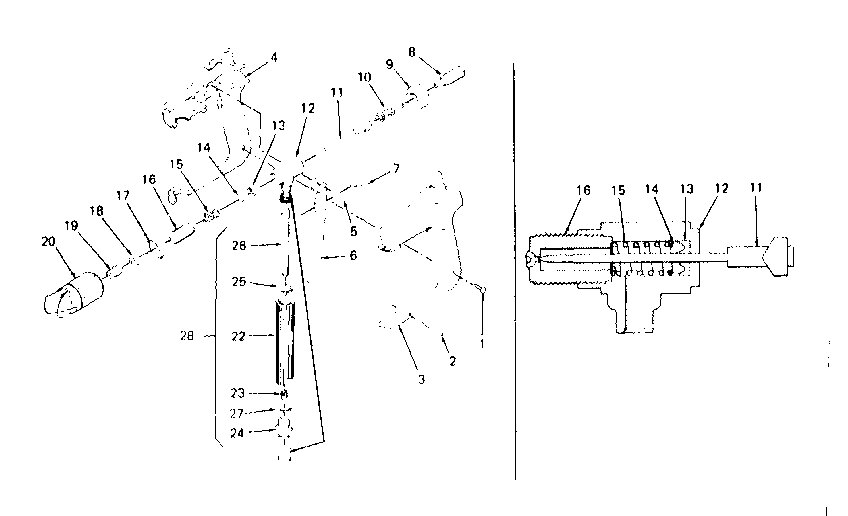 Spray gun and valve housing