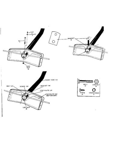 Step plate with axle and bracket