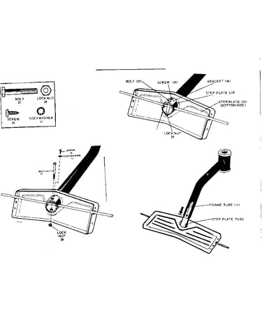 Step plate with axle and bracket