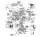 Briggs & Stratton 220707-0147-01 cylinder, crankshaft and engine base group diagram
