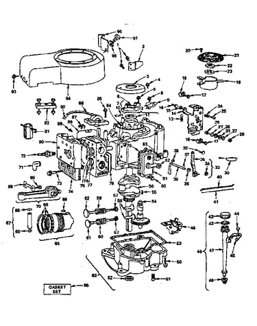Cylinder, crankshaft and engine base group