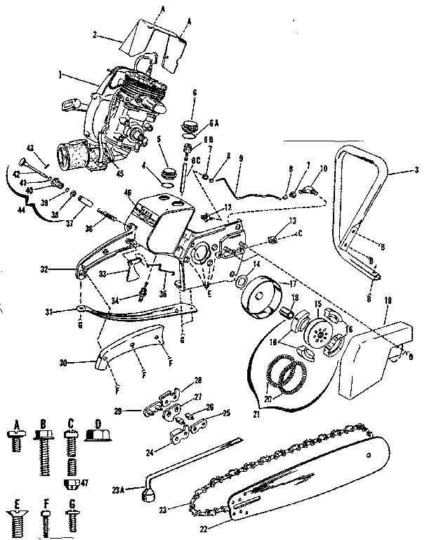 Main frame and engine