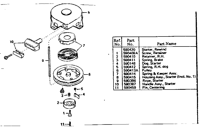 REWIND STARTER NO. 590420