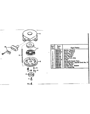 Rewind starter no. 590420