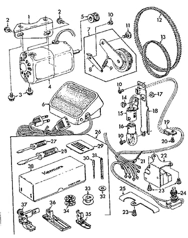 Motor and attachment parts