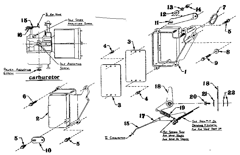 Carburetor and muffler assembly