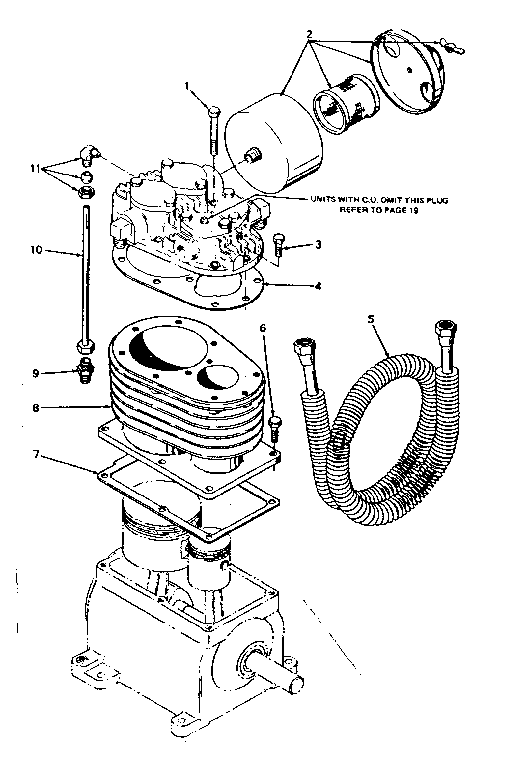 Inlet filter, silencer, cylinder & intercooler assy detail