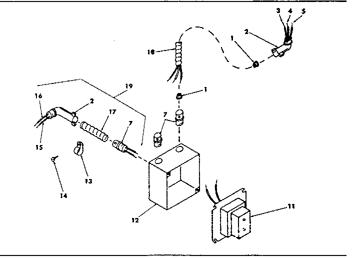 Wiring junction box assembly with transformer