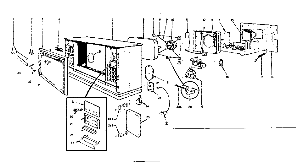 Cabinet parts view