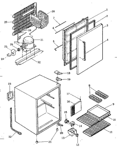 Refrigerator cabinet parts