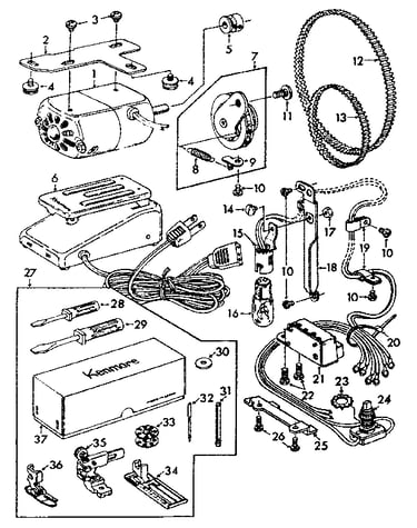 Motor and attachment parts