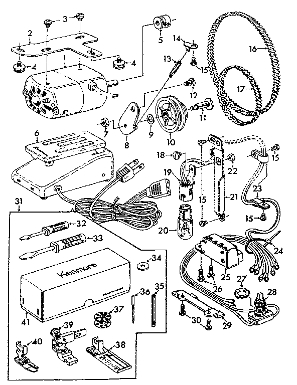 Motor and attachment parts