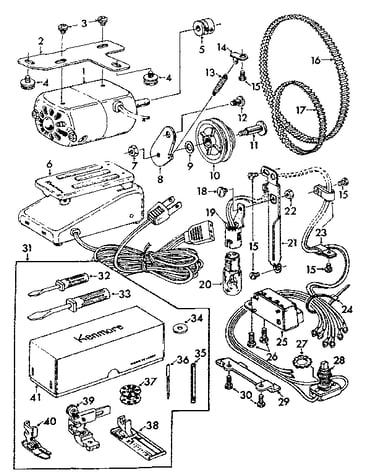 Motor and attachment parts