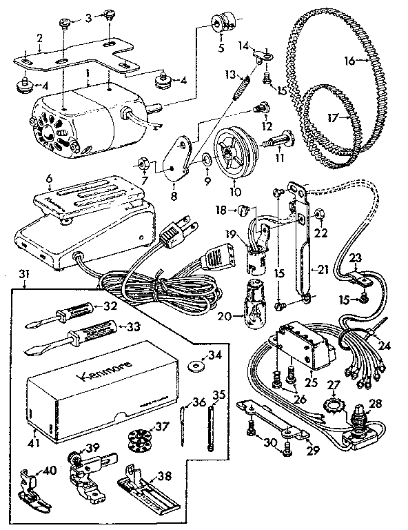 Motor and attachment parts