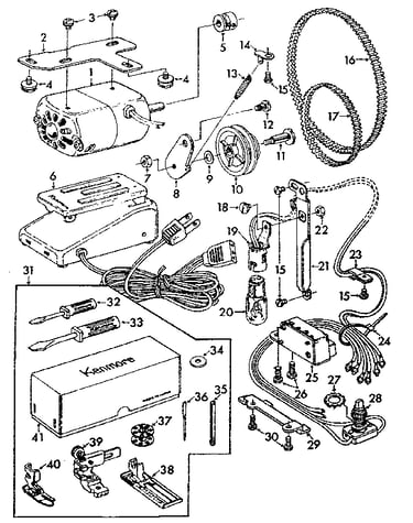 Motor and attachment parts