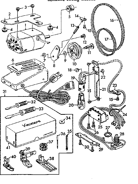 Motor and attachment parts