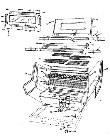 Grill and burner section