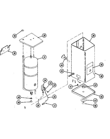Hot water tank assembly
