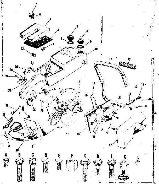 Handle and tank assembly