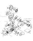 Cylinder, rewind starter, and magneto assembly