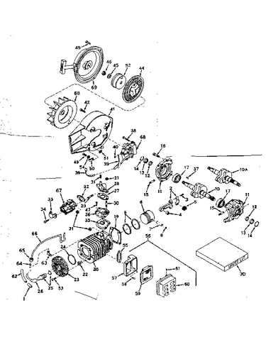 Cylinder, rewind starter, and magneto assembly