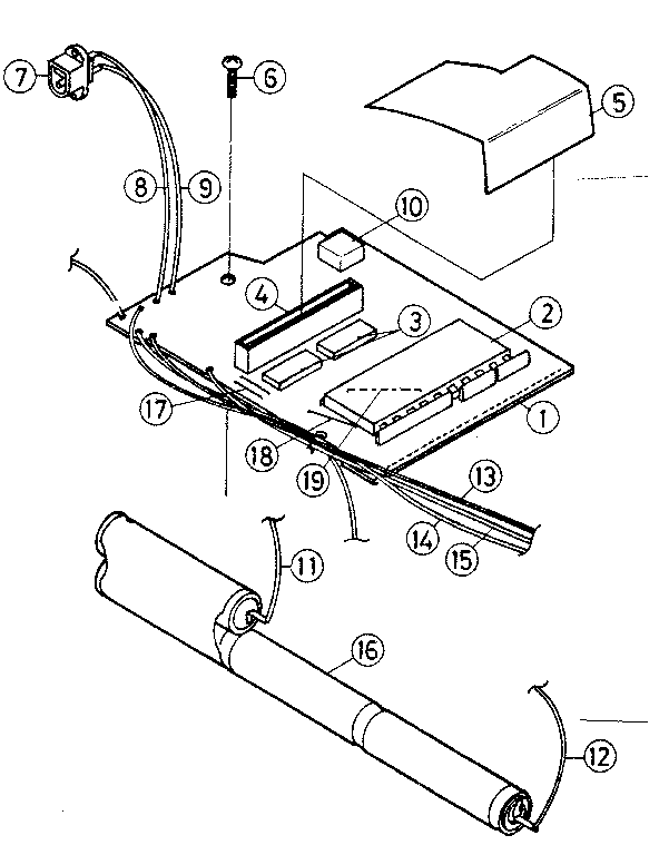 Main pcb and battery pack assembly