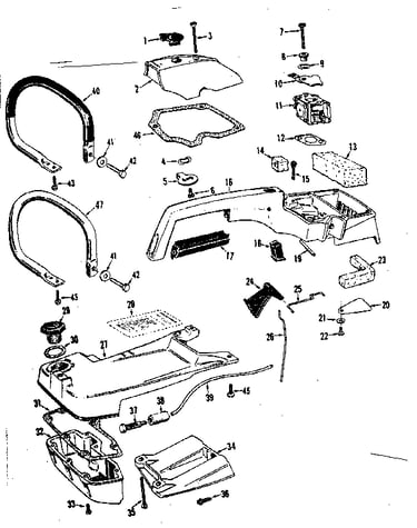 Gas tank top and handle