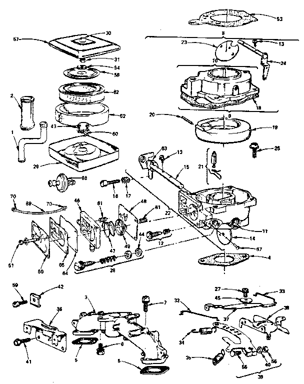 Air cleaner-carburetor group