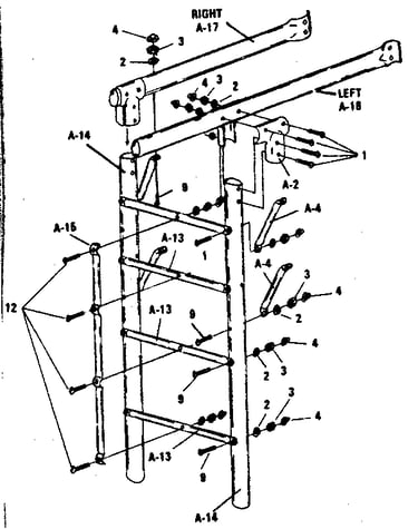 Rear tower leg assembly