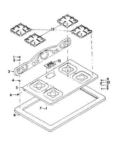 Cook top assembly