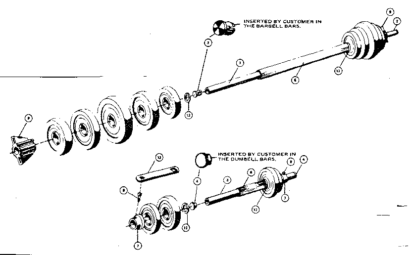 Barbell and dumbell assembly