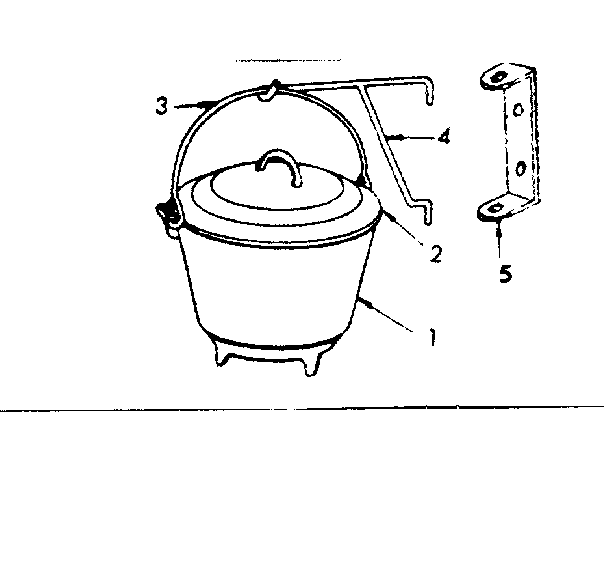 Boston bean pot with crane hook