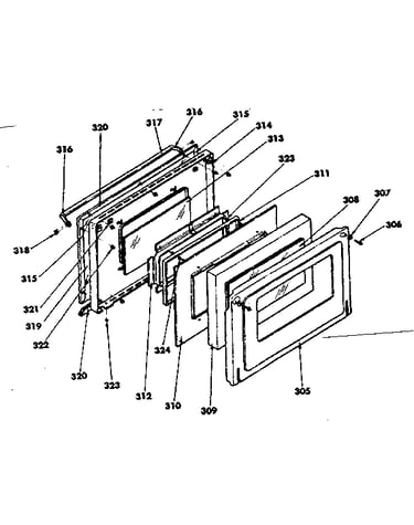 Oven door parts for model no. 155.3567690