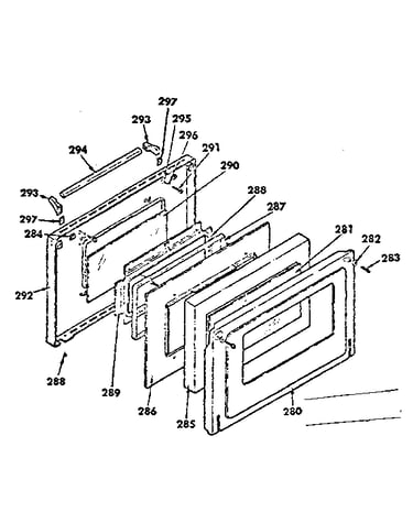 Oven door parts model no. 155.3567700