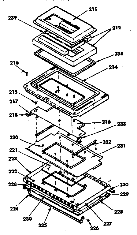 Oven door parts model no. 155.4557591