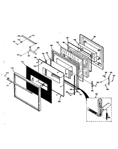 Upper oven door