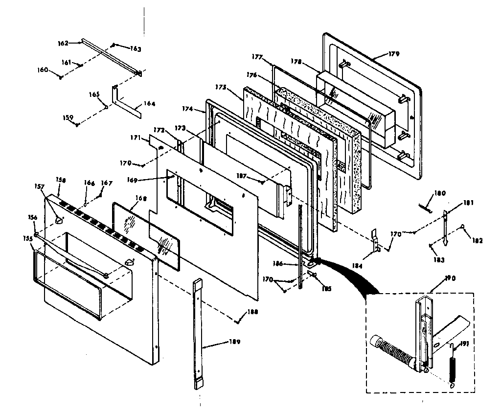 Upper oven door