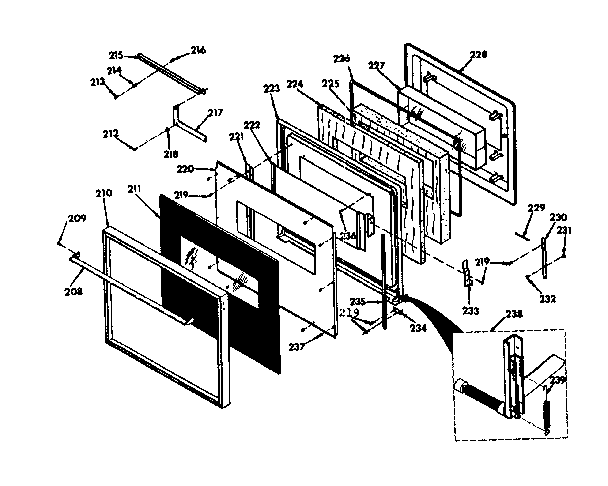 UPPER BLACK GLASS DOOR