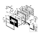 Kenmore 8504277711 upper black glass door diagram