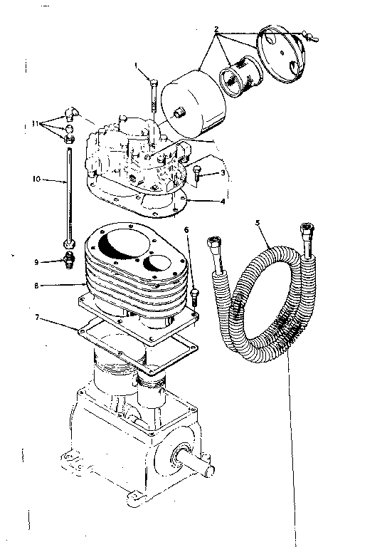 INLET FILTER SILENCER, CYLINDER AND INTERCOOLER ASSEMBLY