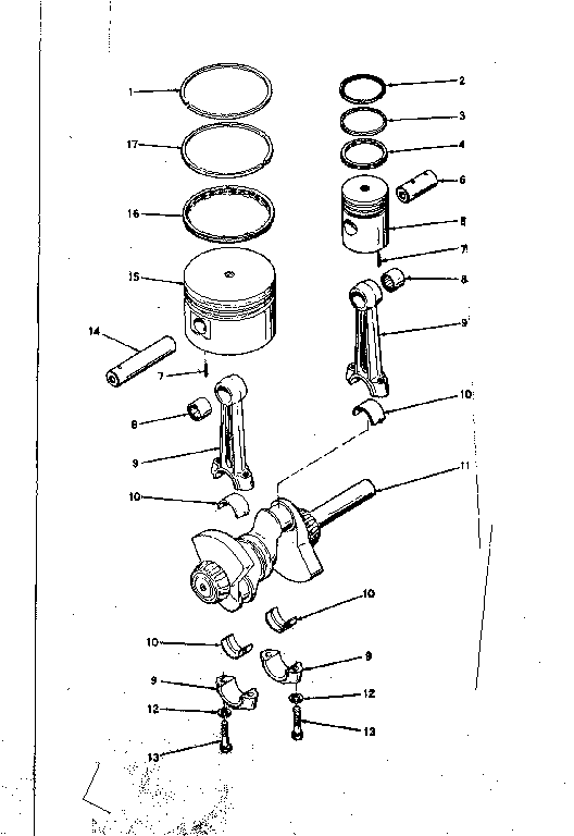 CONNECTING ROD, PISTON AND CRANKSHAFT ASSEMBLY