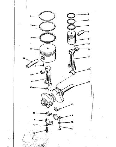 Connecting rod, piston and crankshaft assembly