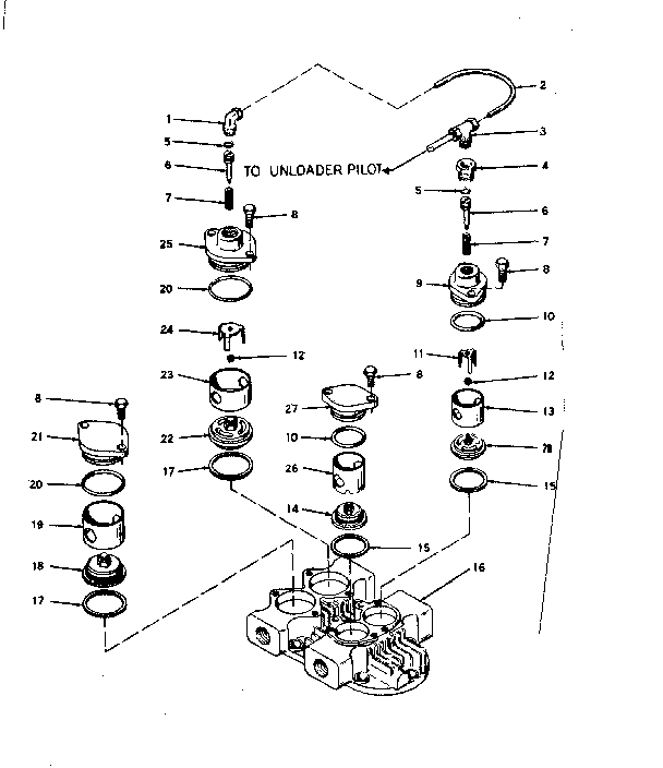 CYLINDER HEAD AND INLET VALVE UNLOADER ASSEMBLY