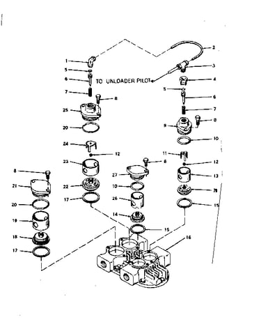 Cylinder head and inlet valve unloader assembly