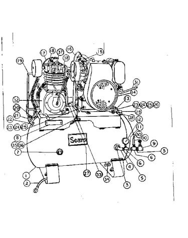2 stage 2 cylinder air compressor