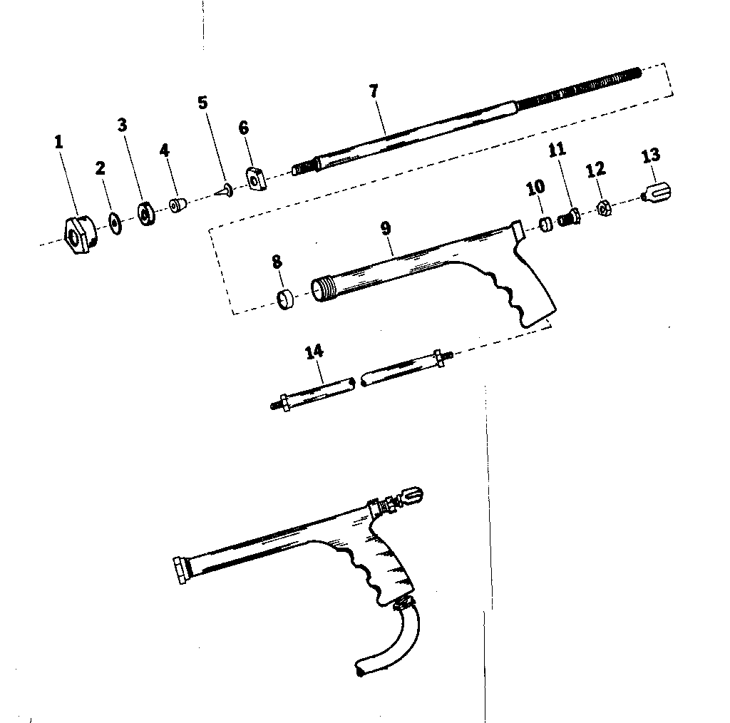 Pistol grip spray gun