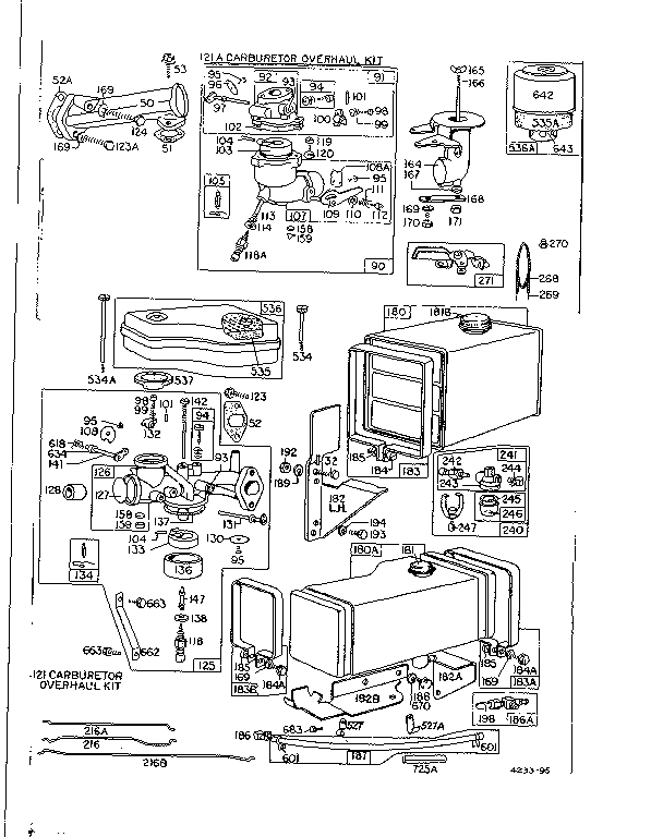 Carburetor and fuel tank assembly